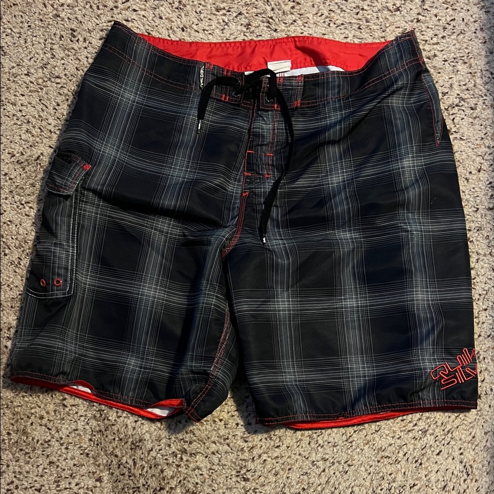 Quicksilver Stylish Black and Red Men's Swim Shorts